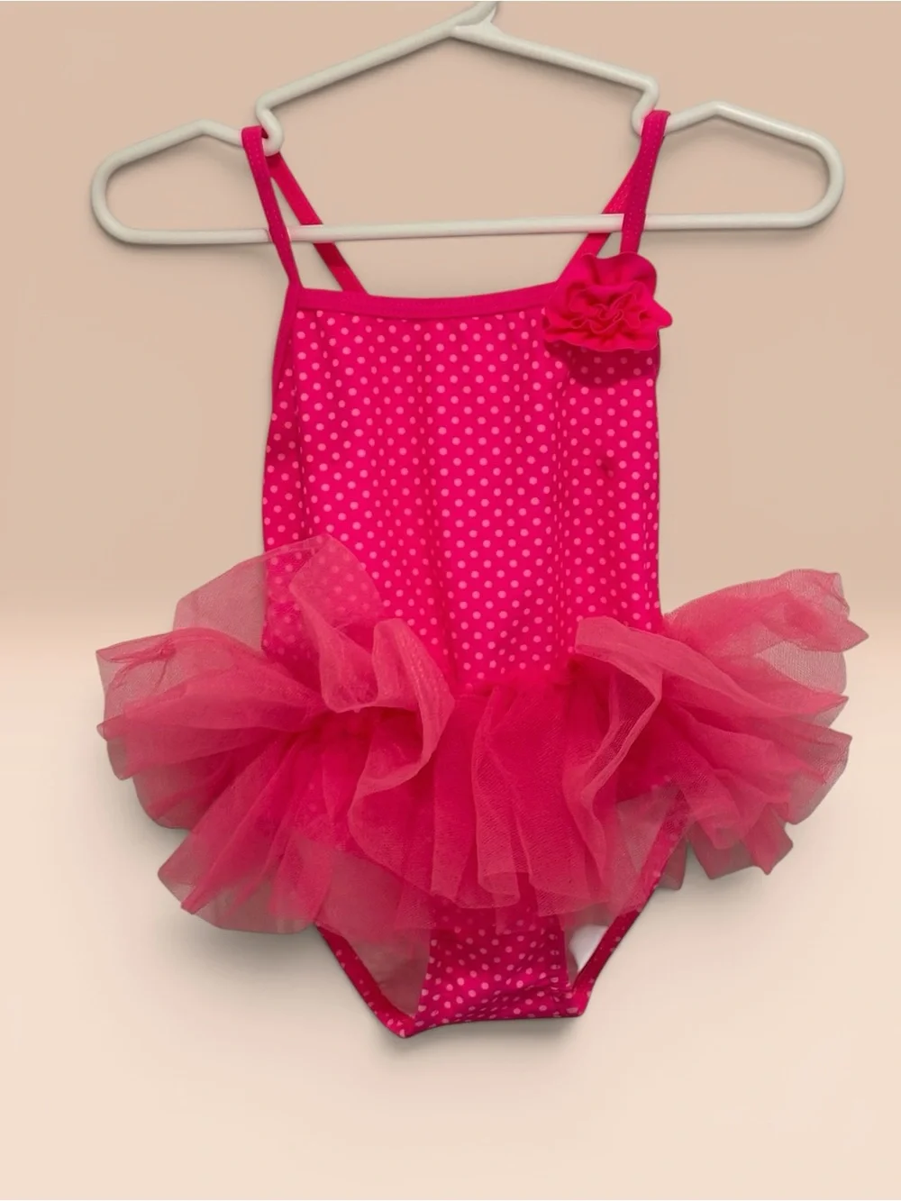 2 One-piece Pink Ruffle Tutu One-Piece Swim Suits infant size 18 months